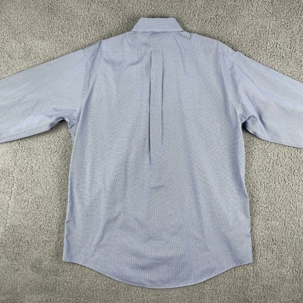 Brooks Brothers Shirt Mens 16.5 Blue Micro Houndstooth Long Sleeve Button‎ Up